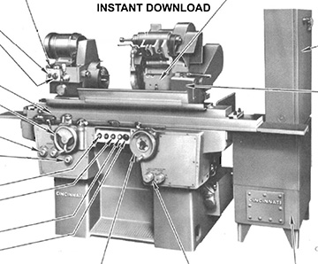 CINCINNATI 10" (10"x24") Universal Hydraulic Grinding Machines Model "DH" Service & Parts Manual