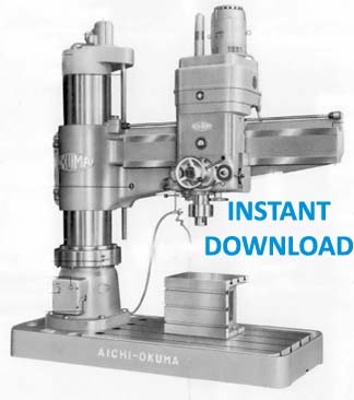 Aichi Okuma Model DRA-J Radial Drilling & Boring Machine Parts Manual