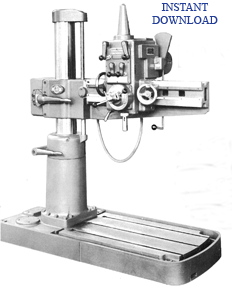 CINCINNATI Canedy-Otto 3' Arm 7" Radial Drill Installation, Operation, Service, Parts Manual