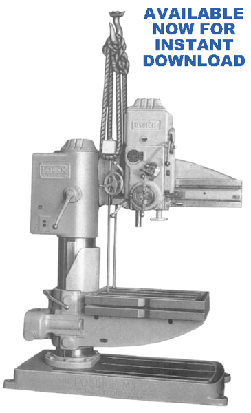 FOSDICK 3' & 4' Radial Arm Saw Installation, Operations, Instructions & Parts Manual