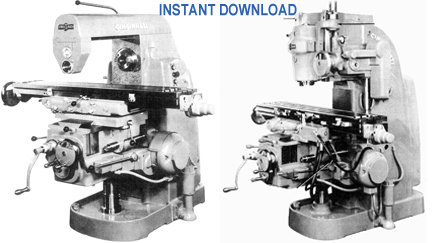 CINCINNATI 2ML, 2MI & 3MI Milling Machines Operator's Instruction Manual