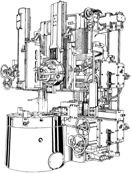 Bullard Cut Master Vertical Turret Lathe Service Manual includes operating Instructions, Maintenance, and Repair Parts, 188 pages, dated 1950