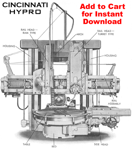 CINCINNATI HYPRO 52" 62" 72" VTL INSTRUCTION & REPAIR PARTS MANUAL