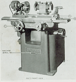 Cincinnati Cutter and Tool Grinder  No.2 Model EM Operator's Instruction Manual