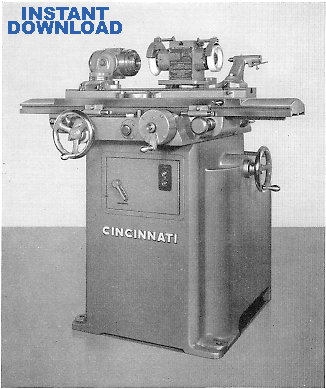 Cincinnati Cutter and Tool Grinder #2 Model OM Parts & Service Manual