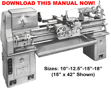 Cincinnati Tray-Top Lathe Service, Parts, and Operating Manual