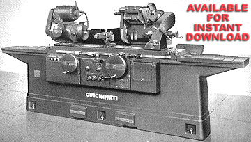 CINCINNATI 12", 14", 16" and 18" Hydraulic Universal Grinding Machines Model ER Service & Parts Manual