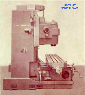 Cincinnati Vercipower DH Milling Machines - Vertical Parts List Catalog